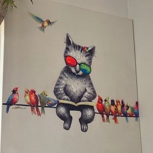 Birds and cat